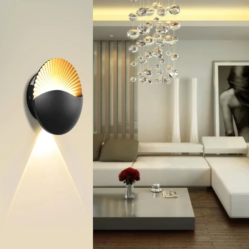 Miniatura 2 de Kawell Moderno y creativo aplique de pared LED de 12 W, impermeable, lámpara de pared para interiores y exteriores, efecto Art Deco para dormitorio