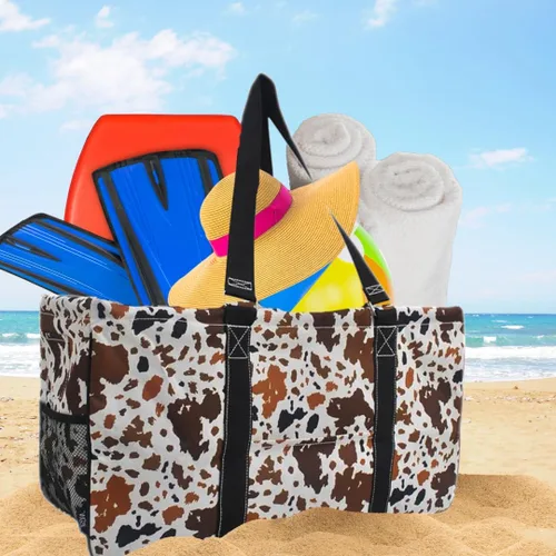 Miniatura 203 de NGIL Bolsa de comestibles reutilizable extra grande plegable de gran tamaño para comestibles, almacenamiento, picnic, playa, Bronco-negro occidental
