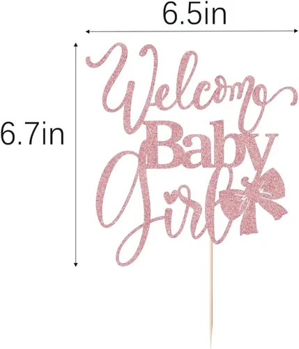 Miniatura 2 de Decoración de bienvenida para tartas de bebé niña, baby shower, baby shower, recién nacida, espectáculo de género para niña, decoración de fiesta