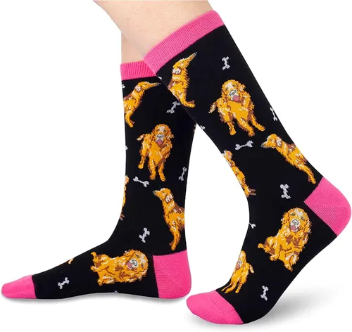 Miniatura 2 de HAPPYPOP Calcetines novedosos Bulldog Corgi de pollo, divertidos regalos de dinosaurio de perro salchicha de abeja para amantes de los animales