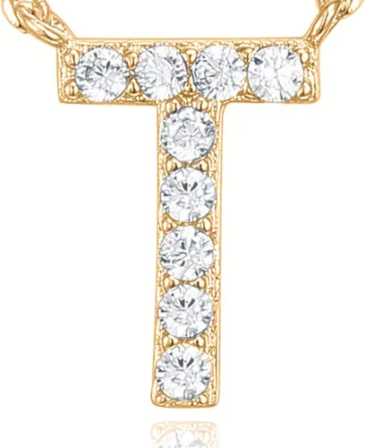 Miniatura 84 de PAVOI 14K White Gold Plated Cubic Zirconia Initial Necklace Letter Dainty Necklaces for Women