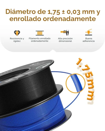 Miniatura 6 de Filamento PETG oficial para impresora 3D Creality de 0.069 in, 2.2 lbs, alta precisión, fuerte dureza, inodoro, mejor flujo, impresión 3D resistente