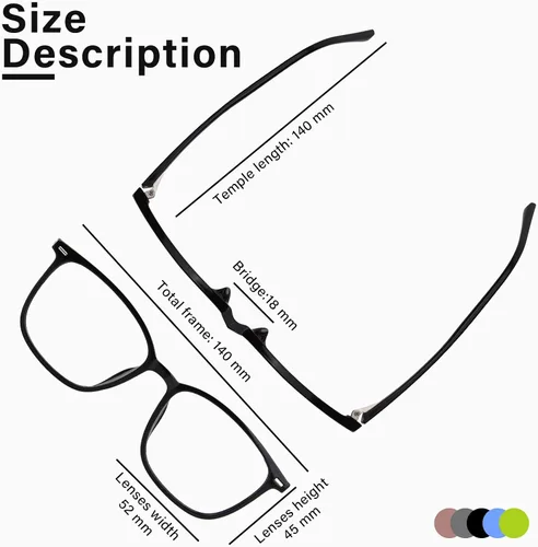 Miniatura 5 de FONHCOO Gafas de bloqueo de luz azul para mujeres y hombres, TR90, marco de moda, gafas de luz azul para computadora Negro