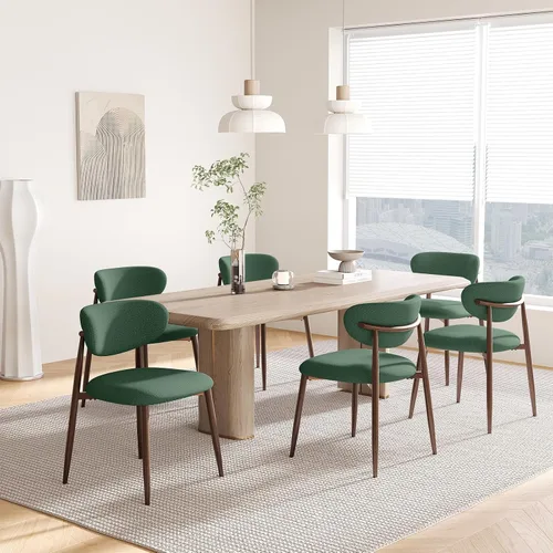 Miniatura 35 de MALOL Juego de 2 sillas de comedor, sillas de cocina con respaldo curvado con patas de metal y almohadillas antideslizantes, silla de comedor