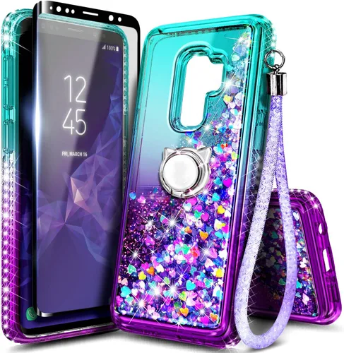 Miniatura 69 de NGB Diseñada para funda Samsung Galaxy Note 10+ (Plus), Rosa/Aguamarina Funda con Purpurina Líquida Brillante Linda para Mujeres Niñas Niños