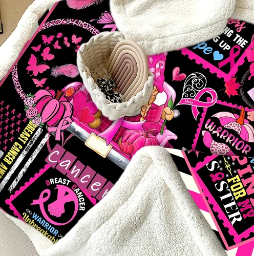 Miniatura 7 de Manta de cáncer de mama, regalos para sobrevivientes de cáncer de mama para mujeres, manta suave, regalos de cáncer de mama para mujeres, manta