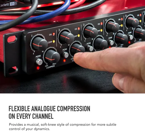 Miniatura 3 de 8 canales de pre ampliación de micrófono Focusrite Scarlett con compresión analógica, 8 entradas / 8 salidas