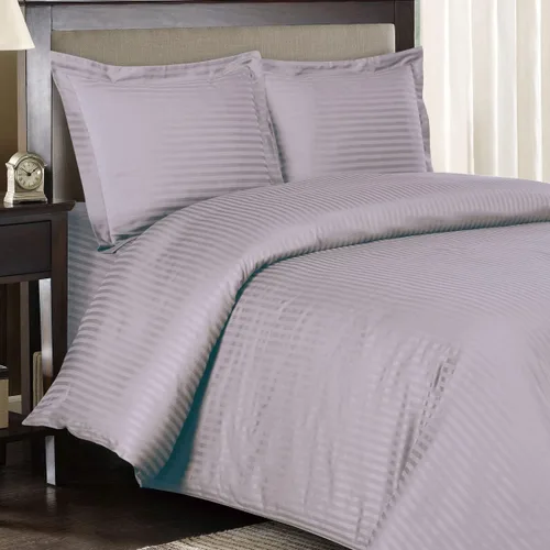 Miniatura 12 de Royal Hotel Bedding Juego de funda de edredón de 300 hilos, tamaño California King y 1 edredón alternativo de plumón de ganso siberiano, 100% Gris