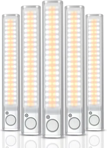 Miniatura 11 de goodland Iluminación debajo del gabinete, 80 luces LED para armario, luces con sensor de movimiento, recargable por USB, regulable, barra de luz