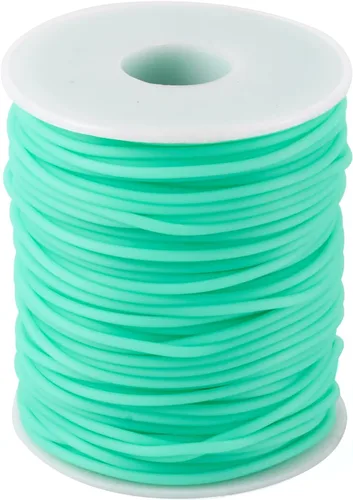 Miniatura 30 de FASHEWELRY 3 rollos de cables de goma huecos para tejer, cable de peluquero de 0.079 pulgadas (0.079 in), cables de silicona para tejer puntada