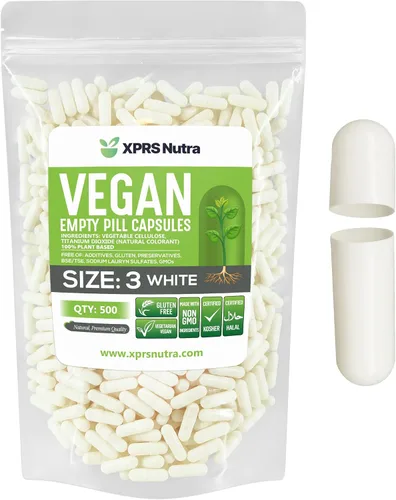 Miniatura 14 de XPRS Nutra Cápsulas Vacías Tamaño 3 - 100 Unidades Píldoras Veganas - Cápsulas de Píldoras Vacías Vegetarianas - Llenado de Cápsulas Vegetales DIY