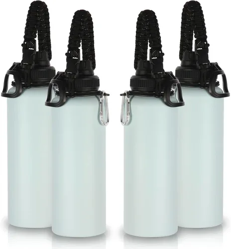 Miniatura 11 de Volhoply Botellas de agua aisladas en paquete de 2, 40 onzas, botella deportiva de acero inoxidable con asa de paracord y tapa con boquilla, taza