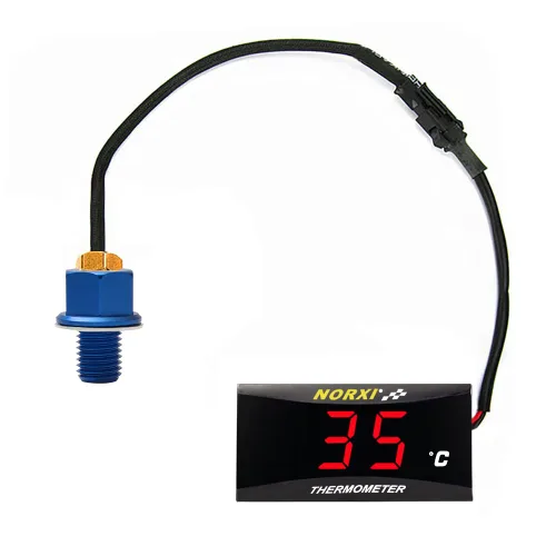 Miniatura 6 de Medidor de temperatura de aceite de motocicleta Medidor digital de temperatura de aceite termómetro electrónico con adaptador de sensor de Azul