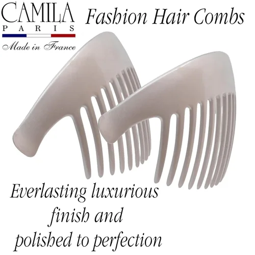 Miniatura 5 de Camila Paris CP3016 - Peines laterales franceses para el cabello, peines entrelazados con perlas beige, pinzas de sujeción fuerte para mujer, moño