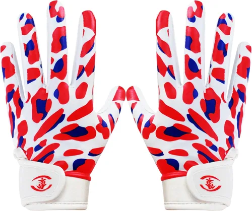Miniatura 12 de Guantes de receptor de fútbol americano juvenil, guantes de fútbol americano con agarre de silicona para niños y niñas con Super Stick