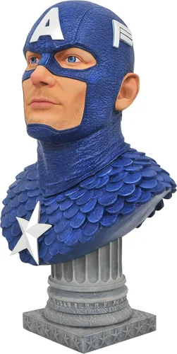 Miniatura 8 de Leyendas en 3-Dimensiones: Marvel Comics Capitán América 1: 2 Escala Busto, Multicolor