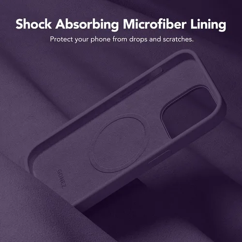 Miniatura 6 de GONEZ Funda para iPhone 14 Pro, compatible con Magsafe, con protector de pantalla + protector de lente de cámara, forro de microfibra suave