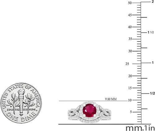 Miniatura 18 de Dazzlingrock Collection Juego de anillos de boda redondos de 0.228 in creados en laboratorio y diamantes blancos naturales para mujer