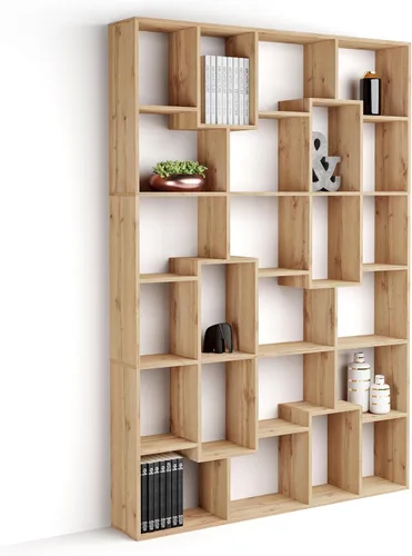 Miniatura 48 de Mobili Fiver, Iacopo XS Estantería con puertas de panel (63.31 x 31.5 pulgadas), color negro Ashwood, Made in Italy