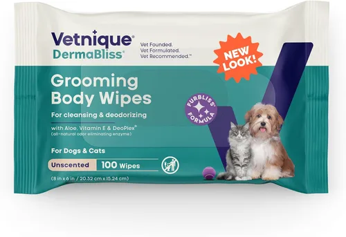 Miniatura 9 de Vetnique Furbliss/Dermabliss Toallitas para mascotas para perros y gatos para aseo, limpieza y desodorización, toallitas gruesas para perros
