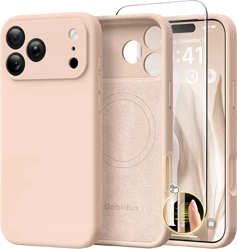 Miniatura 139 de GolbinBox Funda magnética para iPhone 17, compatible con MagSafe, cubierta de silicona integrada para control de cámara, funda de silicona líquida a