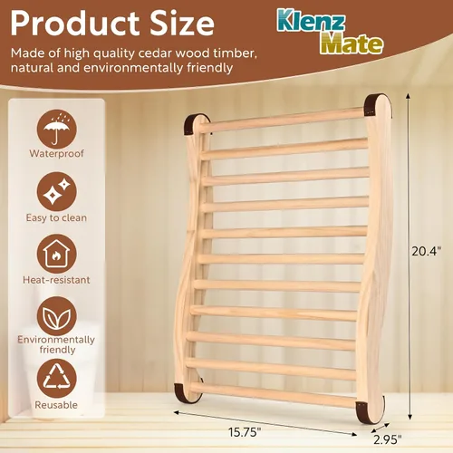 Miniatura 2 de Respaldo de sauna mejorado, accesorios de sauna, diseño en forma de S con silla de sauna con respaldo, con almohadillas antideslizantes, diseño