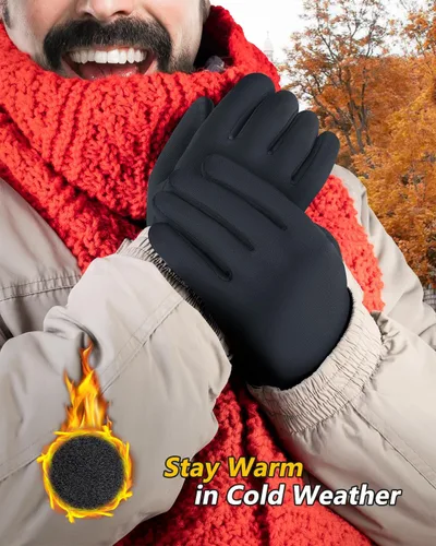 Miniatura 2 de Guantes de invierno para hombres y mujeres en clima frío, guantes térmicos con dedos para pantalla táctil, guantes cálidos resistentes al agua
