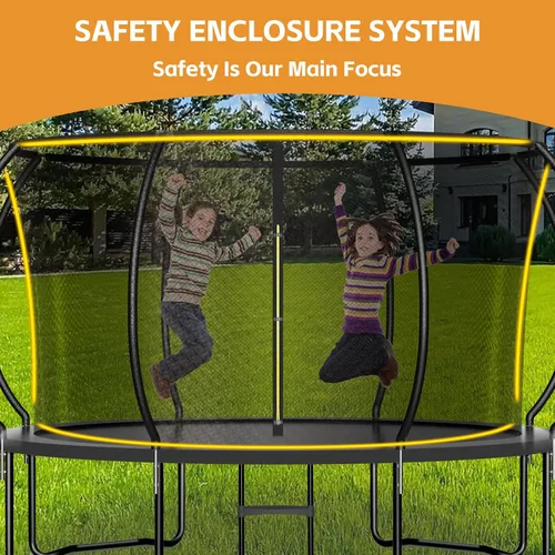 Miniatura 5 de Zevemomo Trampolín para niños y adultos, trampolín recreativo para niños de 14 pies con red de seguridad y escalera, trampolines recreativos al aire