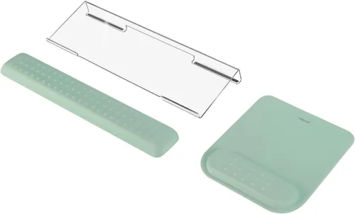 Miniatura 11 de MOSISO Soporte para Teclado de Computadora y Reposamuñecas para Teclado y Conjunto de Alfombrilla de Ratón, Conjunto de Reposamuñecas de Masaje