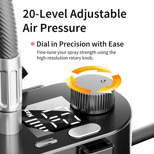 Miniatura 6 de Kit de Aerógrafo con Compresor, Juego de Aerógrafo de Alta Presión Sin Obstrucciones, Pistola de Aerógrafo Inalámbrica Recargable para Pintura, Arte