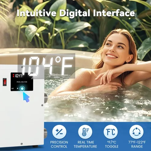 Miniatura 2 de NEWTRY Calentador de SPA de 5.5KW, calentador de piscina de 220V, calentadores eléctricos de piscina, calentadores de hidromasaje con termostatos