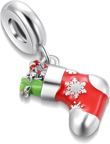 Miniatura 2 de QeenseKc Muñeco de nieve de Navidad, elfo, ciervo, dulce pan de jengibre, abalorio de invierno para pulsera Pandora