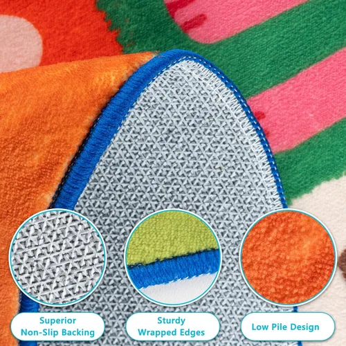 Miniatura 3 de Alfombras infantiles para sala de juegos, 3 x 5 pies, alfombra de área ultra antideslizante, alfombra de juego lavable, bonita alfombra de animales