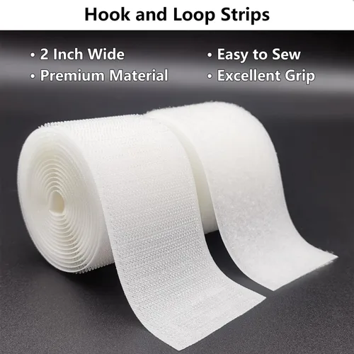 Miniatura 3 de Matenf Tiras de velcro para coser, 2 pulgadas de ancho, fáciles de coser, excelente agarre, no adhesivas, cinta entrelazada, cinta de gancho y bucle