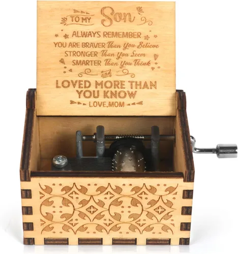Miniatura 9 de Caja de música de manivela grabada, caja de música