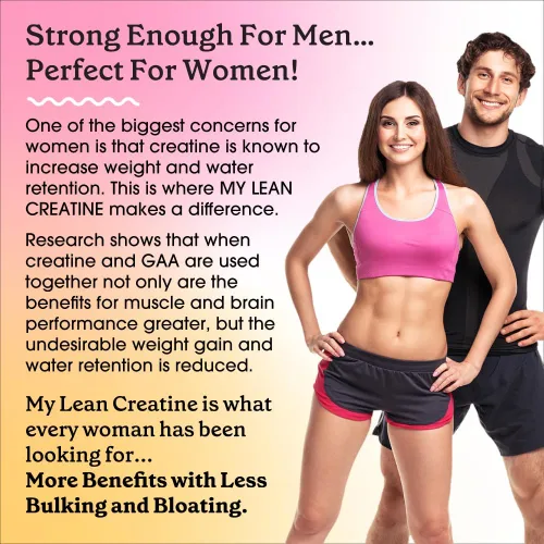 Miniatura 5 de Fit & Lean Creatina para mujeres, complejo de creatina en polvo My Lean con GAA, rendimiento muscular, función cognitiva y menos hinchazón