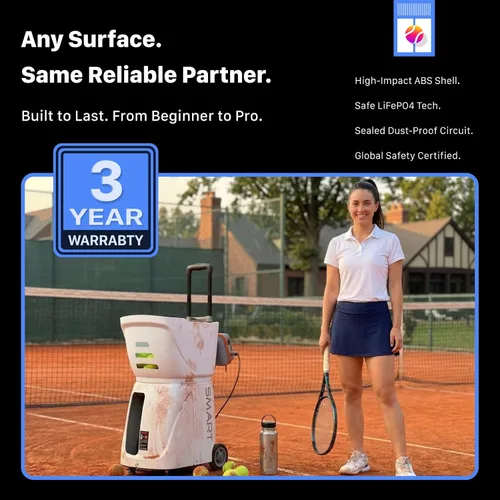 Miniatura 5 de Máquina de pelotas de tenis PT-Smart: control de aplicación con 12 modos de entrenamiento incorporados, giro de 6 niveles, 28-Pt, 75 MPH, 32.6