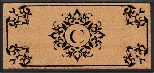 Miniatura 80 de A1HC - Tapete de puerta con monograma de fibra de coco natural para puerta delantera, 24 x 48, felpudo duradero tratado anti-desprendimiento
