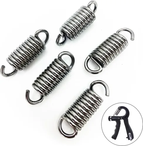 Miniatura 2 de Paquete de 5 resortes de tensión resistentes de acero inoxidable para entrenamiento de fuerza de agarre de mano, exprimidor de agarre de mano
