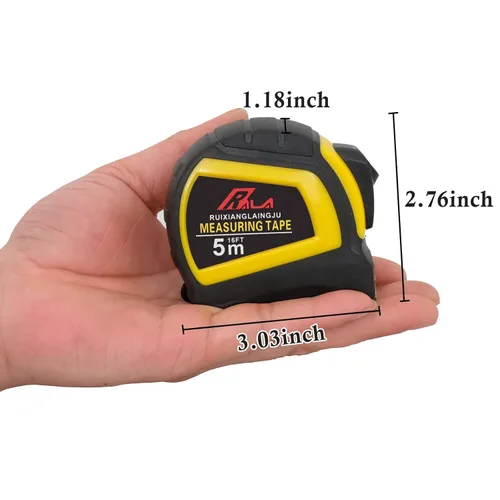 Miniatura 3 de Cinta métrica de bloqueo automático, cinta métrica retráctil de doble cara de 16 pies (16.4 ft), escala métrica / pulgadas, precisión MID, para 5 m.