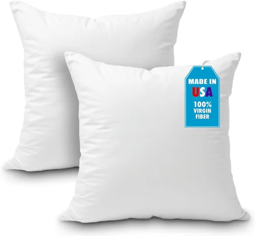 Miniatura 26 de Foamily Insertos de almohada 100% algodón de 12 x 12 pulgadas, rellenos de almohada para almohadas decorativas para sofá y cama, relleno de almohada