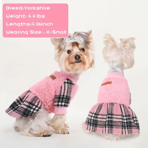 Miniatura 5 de Suéter para perros pequeños, ropa para cachorros, para perros pequeños, hembras y machos, vestido de suéter de invierno para perro, trajes para Rosa