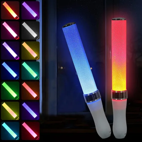 Miniatura 2 de Varillas incandescentes LED reutilizables (paquete de 2) con 15 modos multicolor, manual y automático, equipados con barras LED alimentadas por