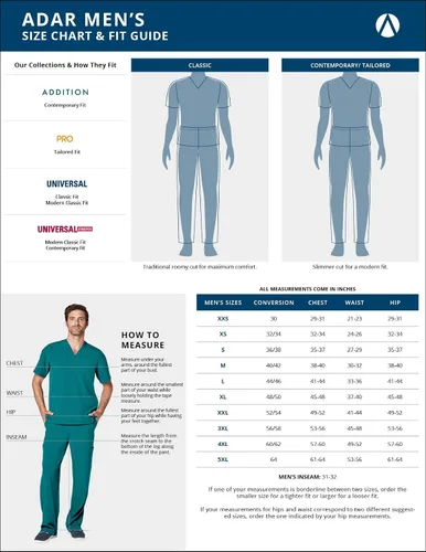 Miniatura 6 de Adar Addition Scrubs para hombre - Chaqueta médica con cremallera