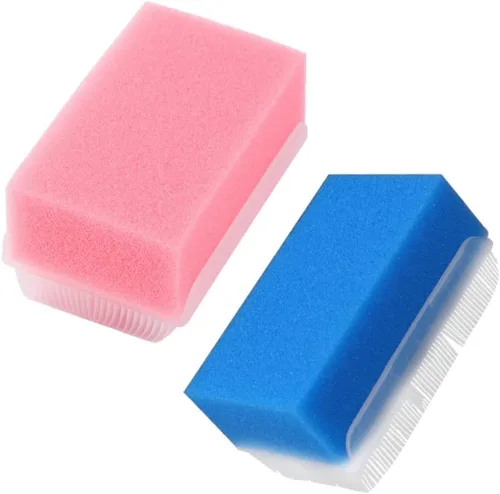 Cepillo de esponja de masaje para entrenamiento sensorial, 2 piezas, para exfoliación corporal suave y estimulación de la piel, portátil y ligero