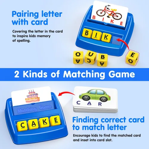 Miniatura 2 de HahaGift Juguetes educativos para niños de 3 a 5 años, juegos de aprendizaje de letras coincidentes, actividades ideales para regalo de Navidad