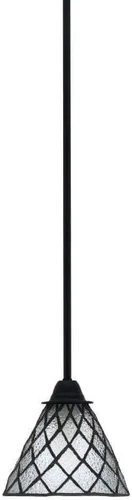 Miniatura 290 de Toltec Lighting Paramount - Mini colgante de 1 luz en acabado negro mate con cristal de arte perla de 7 pulgadas y estilo negro