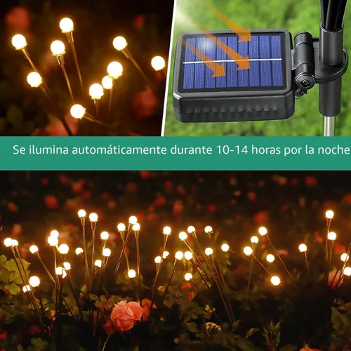 Miniatura 3 de Luces solares impermeables para exteriores, 2 paquetes de 16 LED, jardín solar, patio, decoración de jardín, decoración de patio, luciérnaga al aire