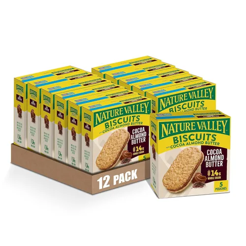 Miniatura 22 de Nature Valley Sándwiches de galletas, mantequilla de almendras, 5 unidades, 6.75 onzas (paquete de 12)
