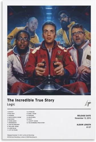 ARTPCE Póster de lienzo con diseño de lógica de historias reales de The Incredible True Story, pintura artística decorativa, sala de estar,